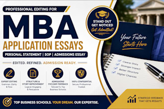 draft MBA application essays, personal statement, and sop