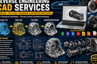 do reverse engineering, stl to cad and automotive cad design