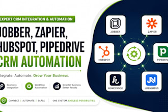 jobber zapier integration hubspot pipedrive crm automation honeybook jobnimbus