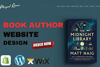 design modern author website ebook author landing page wix book author website