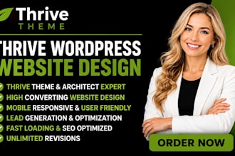 design wordpress website using thrive architect, thrive theme, thrive suite
