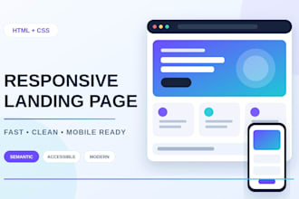 build a responsive html css landing page