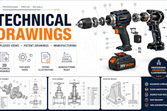 create technical drawings technical illustrations and exploded view drawings