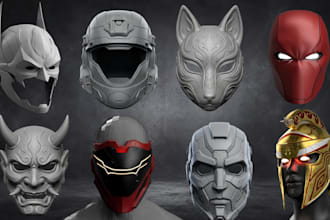 deisgn custom printable stl cosplay helmet mask armor prop