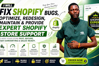 fix shopify bugs and provide ongoing maintenance and support