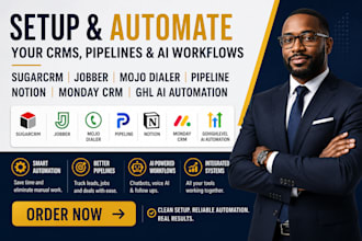 setup sugarcrm jobber mojo dialer pipeline notion monday crm ghl ai automation