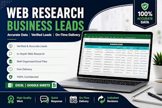 do web research and collect verified business leads in excel