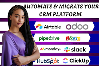 migrate and automate your CRM with hubspot zoho odoo pipedrive airtable slack
