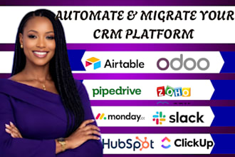 migrate and automate your CRM with hubspot zoho odoo pipedrive airtable slack