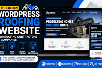 design wordpress roofing website for roofing contractors and companies website