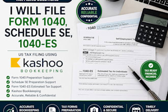 file form 1040, schedule se, 1040es using kashoo bookkeeping