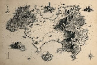 do fantasy map illustration