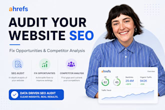 audit your website SEO using ahrefs, fix opportunities, competitor analysis