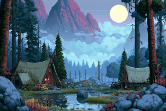 create custom pixel art backgrounds and game scenes