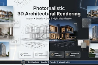 do exterior interior, day, night 3d architectural rendering architectural design