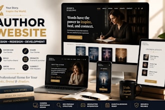 design and redesign a professional author website to showcase books and brand