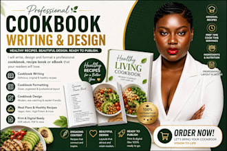 write and design cookbook recipe book, cookbook design,ebook, kdp for your needs