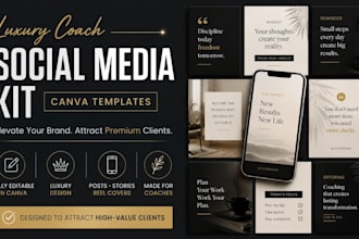 design luxury canva social media kit instagram templates for coaches