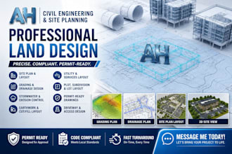 design civil engineering site plans and drainage permit plan