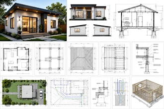 adu blueprints architect city permit, structural and civil engineering drawings