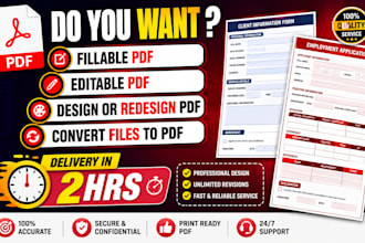 create fillable PDF form, editable form and interactive forms