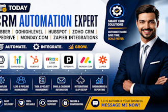 set up jobber gohighlevel hubspot zoho CRM pipedrive mondaycom zapier salesforce
