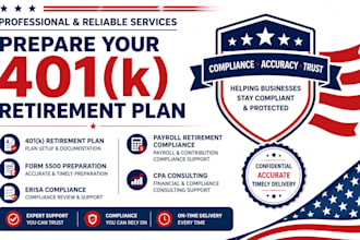 prepare your 401k retirement plan form 5500 erisa compliance, payroll consulting