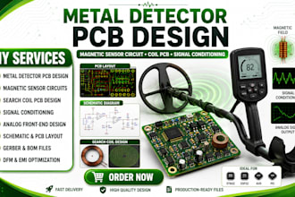 metal detector pcb design, magnetic sensor circuit coil pcb, signal conditioning