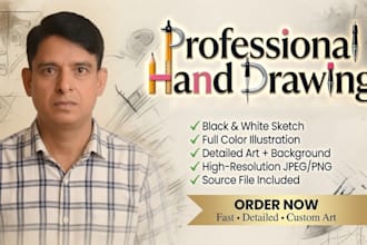 draw custom illustration and digital drawing for you