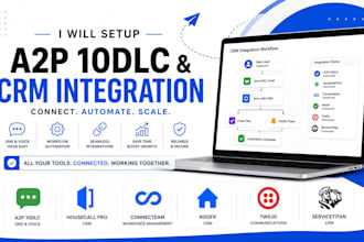 a2p 10dlc housecall pro crm integration connecteam roofr twilio servicetitan crm