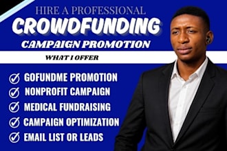 promote gofundme medical, charity, non profit fundly crowdfunding campaign