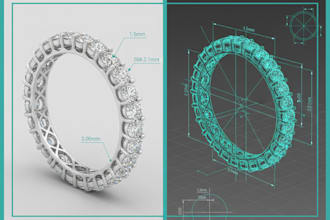 create custom 3d jewelry cad design matrix gold wedding engagement ring cad file