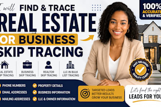 do real estate skip tracking, realtor skip tracking, llc in bulk list lead track