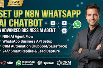 setup n8n whatsapp ai chatbot n8n ai agent whatsapp business api CRM automation