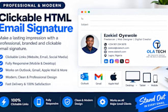 create custom clickable HTML email signature responsive outlook apple mail