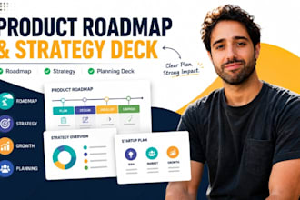 design product roadmap presentation, startup planning deck, product strategy