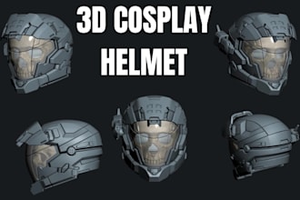 sculpt wearable and printable 3d cosplay helmet 3d armor 3d mask for 3d printing