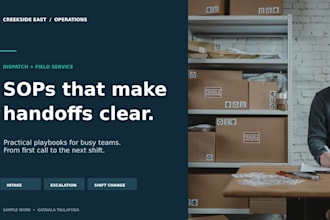 create a custom dispatch sop and logistics operations playbook
