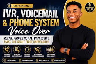 record a professional IVR, phone system, voicemail, and phone greeting voice