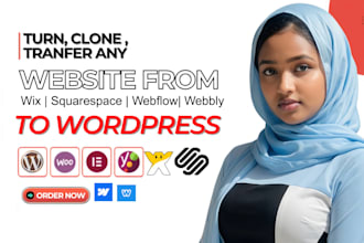 convert clone or transfer wix, weebly, squarespace, webflow to wordpress website