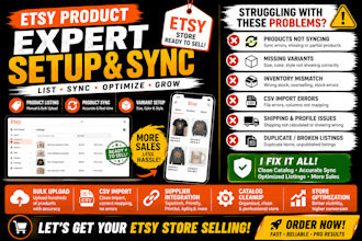 do etsy shopify tapstitch product listing, product sync, product import, variant