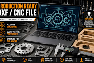 create dxf vector files for cnc laser cutting and router cnc design