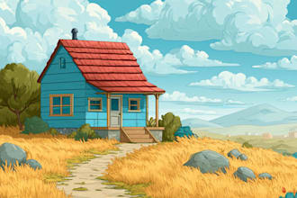 make a professionally made background cartoon illustration