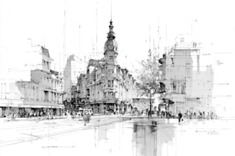 draw digital architectural sketches and illustrations