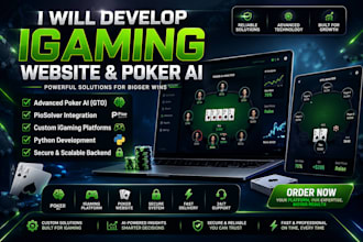 develop igaming website, advanced poker ai, gto, piosolver, python
