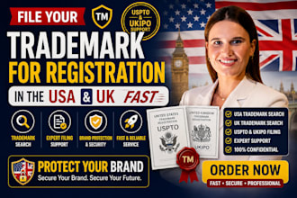 file your trademark for registration in the usa and uk fast