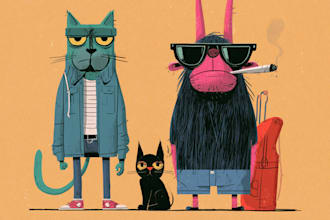 draw cartoon illustrations and characters