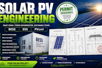 design solar pv systems permit drawings bess and ess sld and ground mount layout