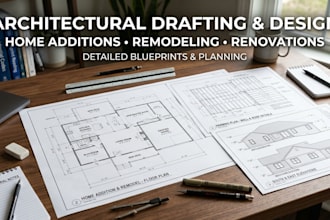 city permit drawing architect for renovation, home addition remodeling blueprint