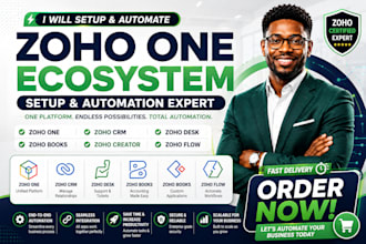 setup zoho one zoho crm zoho desk zoho books zoho creator zoho flow automation